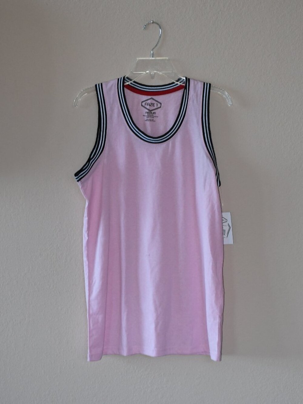 FAZE 1 Men’s Pink Jersey Knit Tank Top Size Medium NWT - Irregularity - SEE DESC